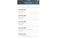 AssetCloud Mobile Search Assets Screen